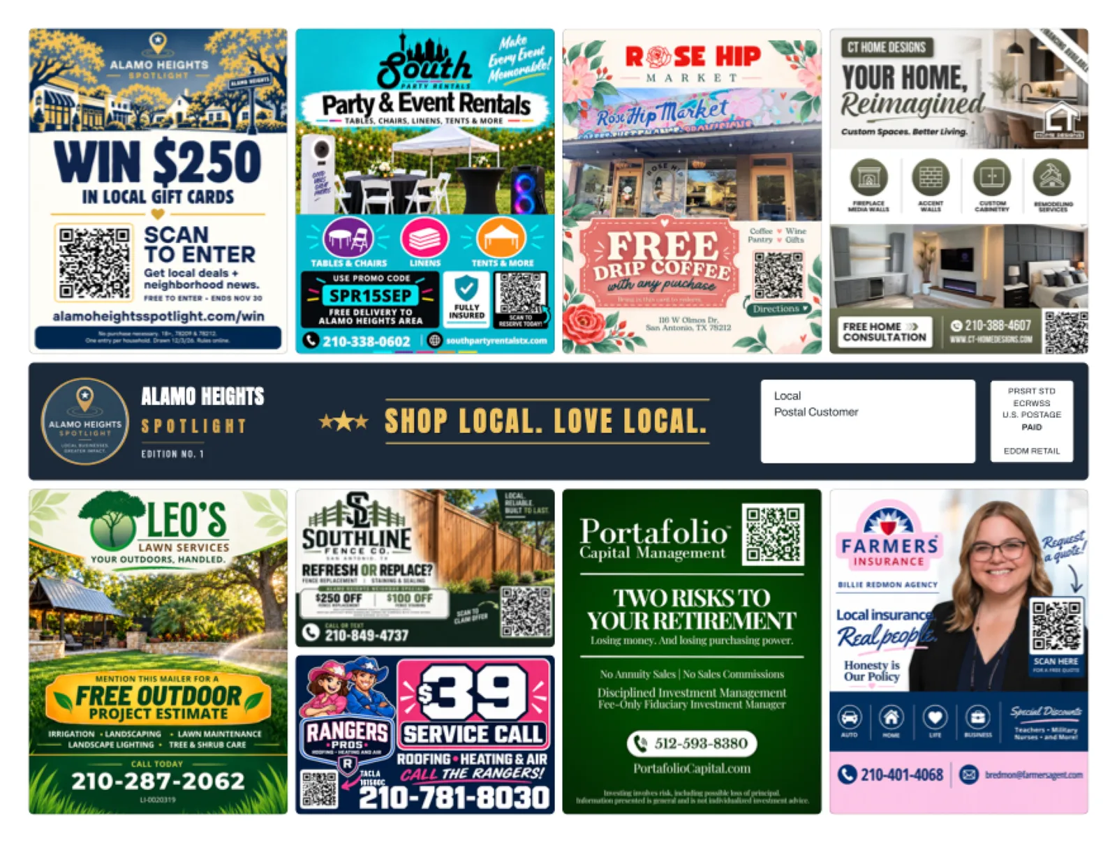 Front of sample Alamo Heights artwork — preview for Southlake TX Spotlight